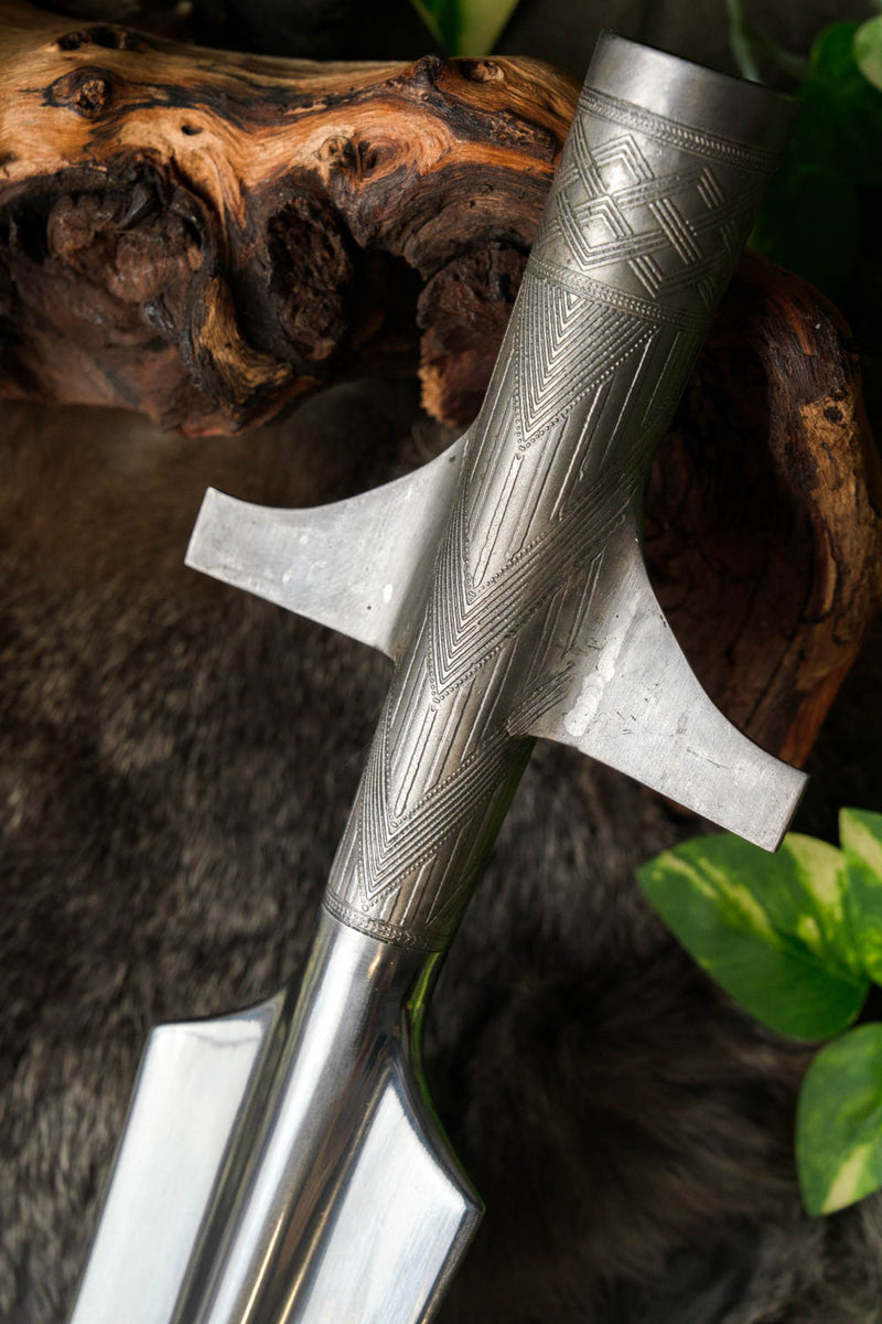Viking Thrusting Spearhead, ornate socket, semi-sharp