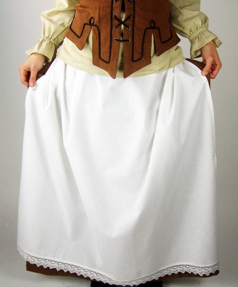 Delantal con encaje, blanco 