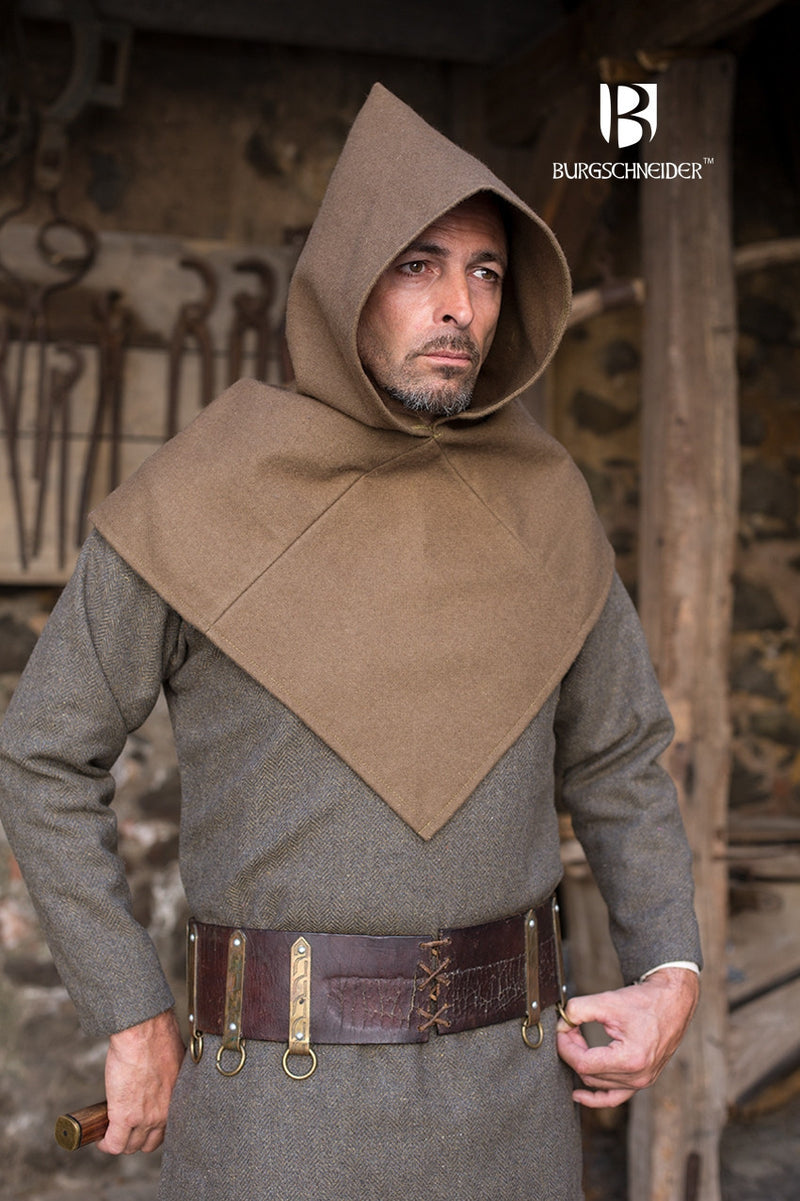 Kapuzenhaube Skjoldehamm, Wollmischung, herbstgrün 