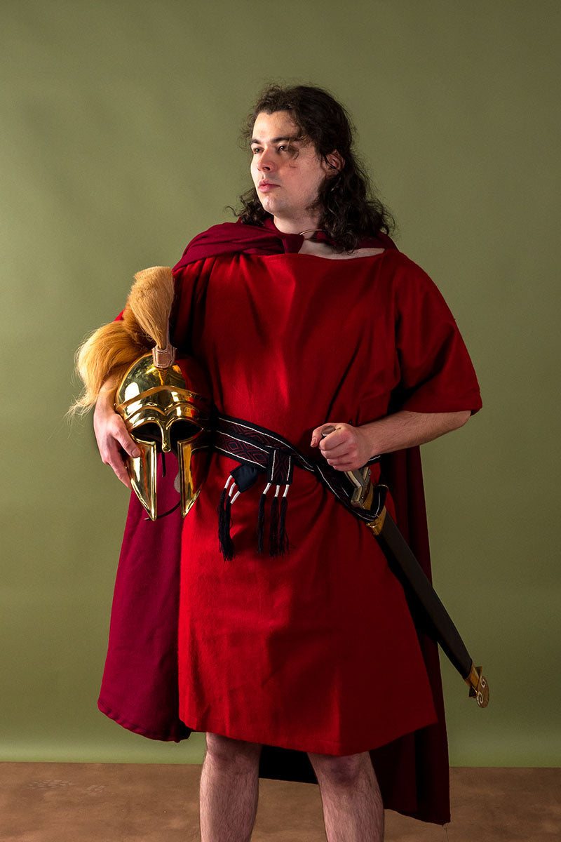 Middeleeuwse mantel Karen rood, wolmix