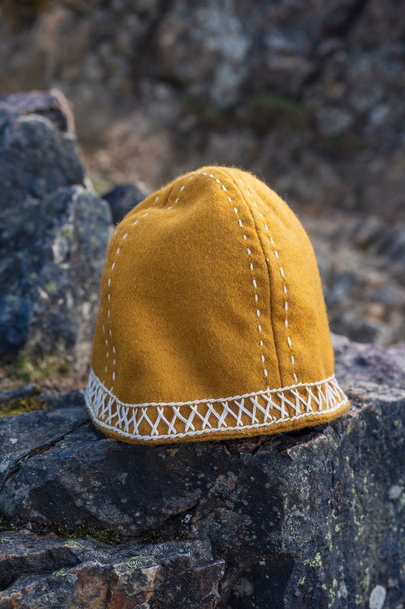 Wikinger Mütze Njal, gelb, Wollmischung 