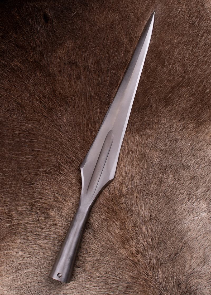 Mittelalterliches Speerspitze mit Hohlkehle, ca. 43,5 cm, semi-scharf 