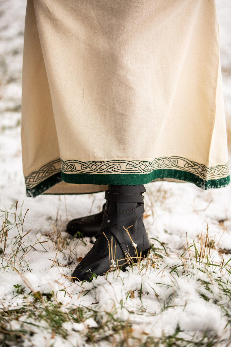 Viking vestido Lagertha, natural-verde 