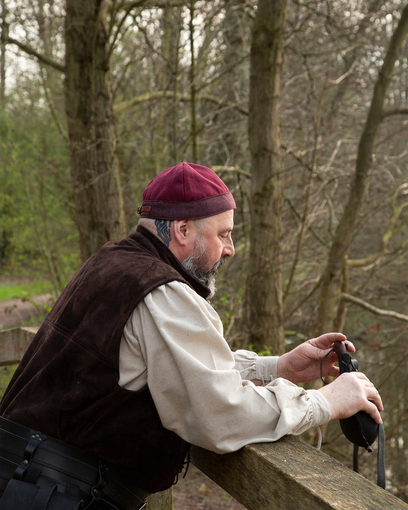 Berretto vichingo Ivar, rosso bordeaux 