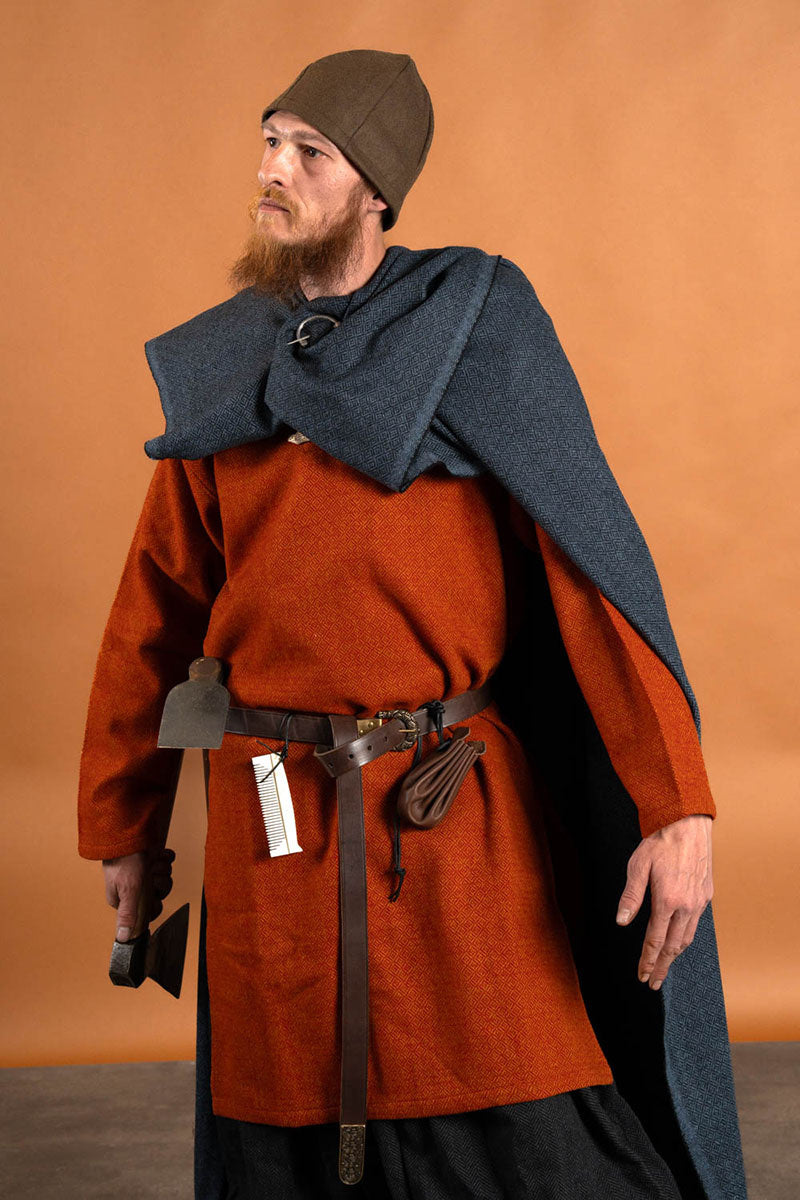 Diamant-twill tuniek, 100% wol, oranje-rood