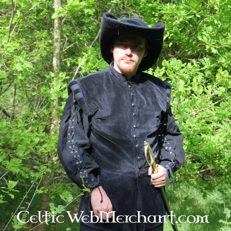 17e eeuwse hoed Randell, zwart, wolvilt