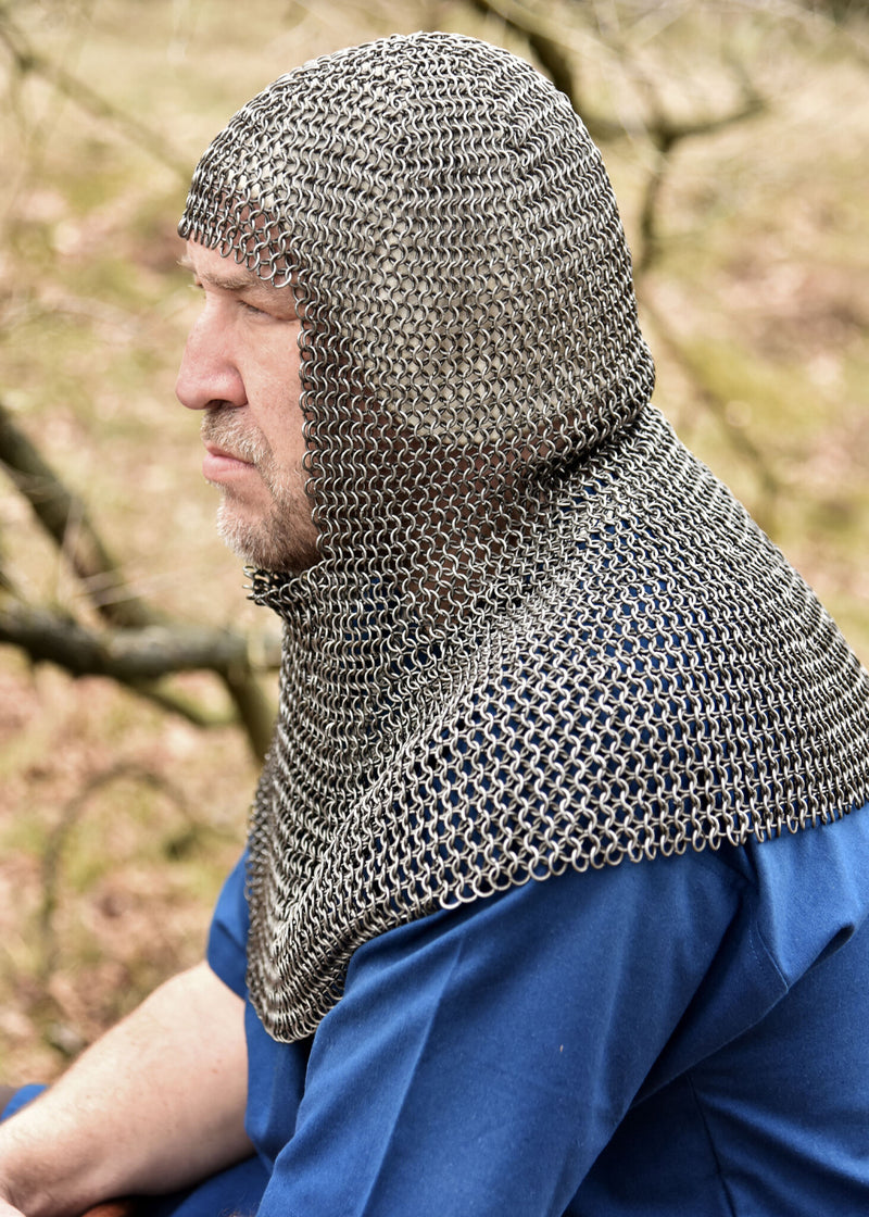 Maliën coif met vierkante hals, onbehandeld, 8 mm