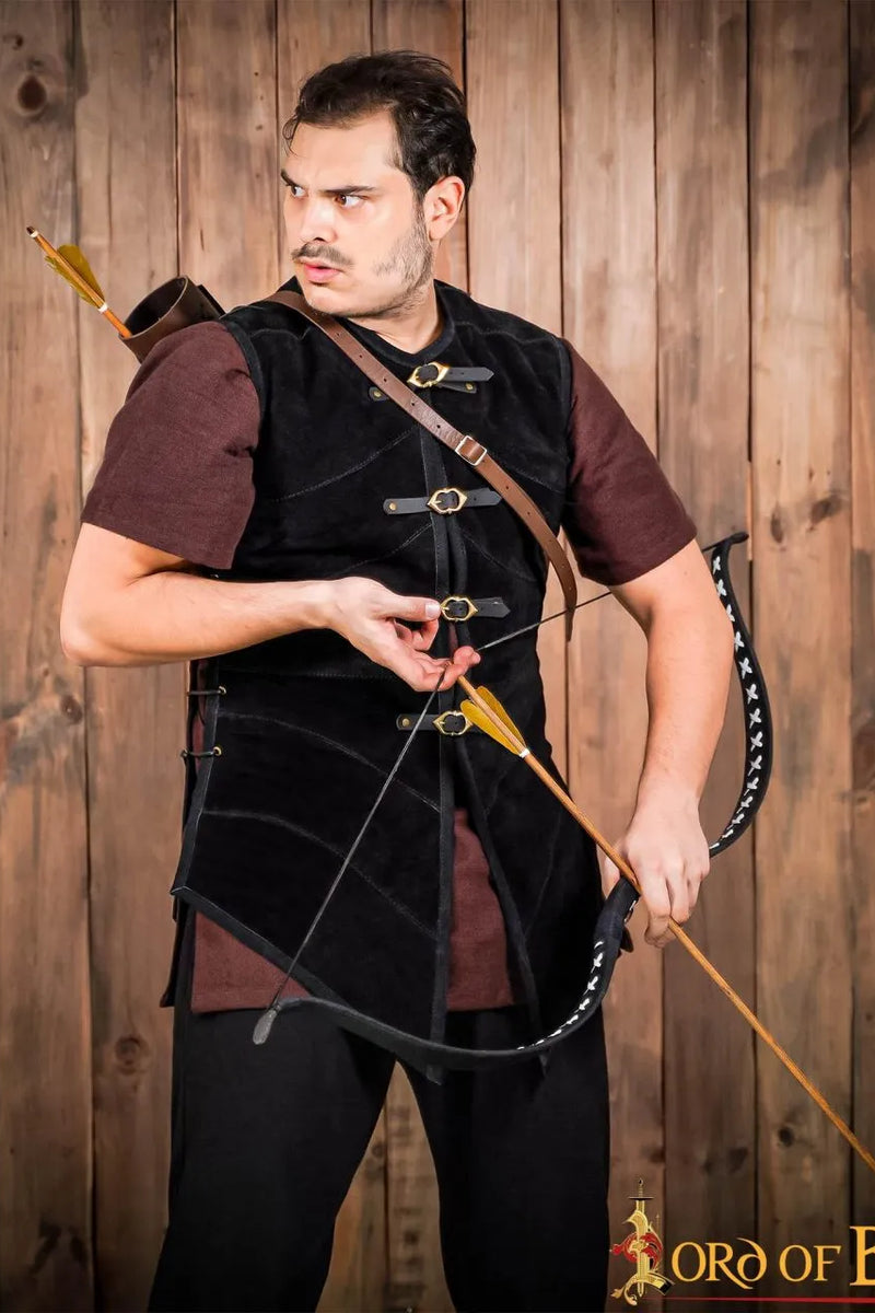 Leren jerkin Belon, zwart