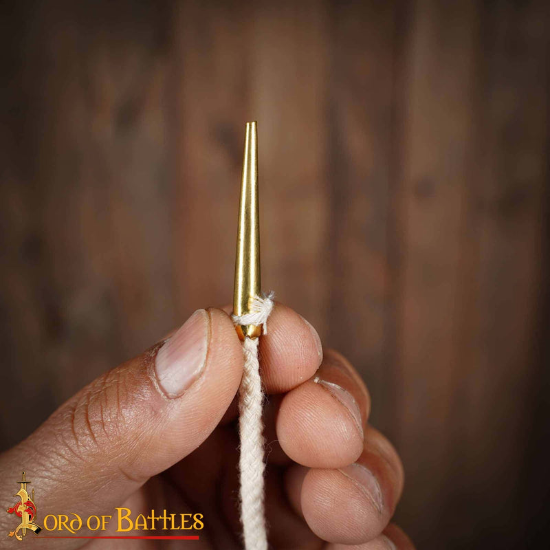 Veters met aiglets 150 cm, set van 5, naturel