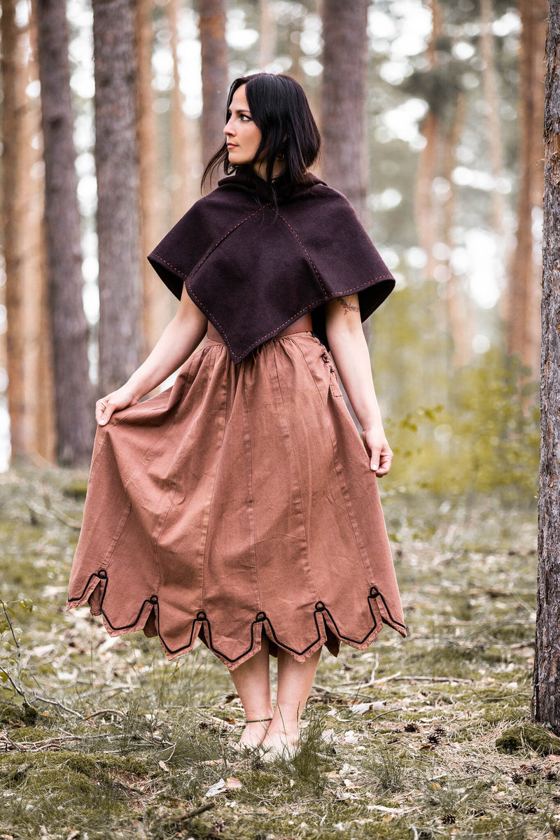 Skjoldehamm chaperon Halfdan, brun, mélange de laine 