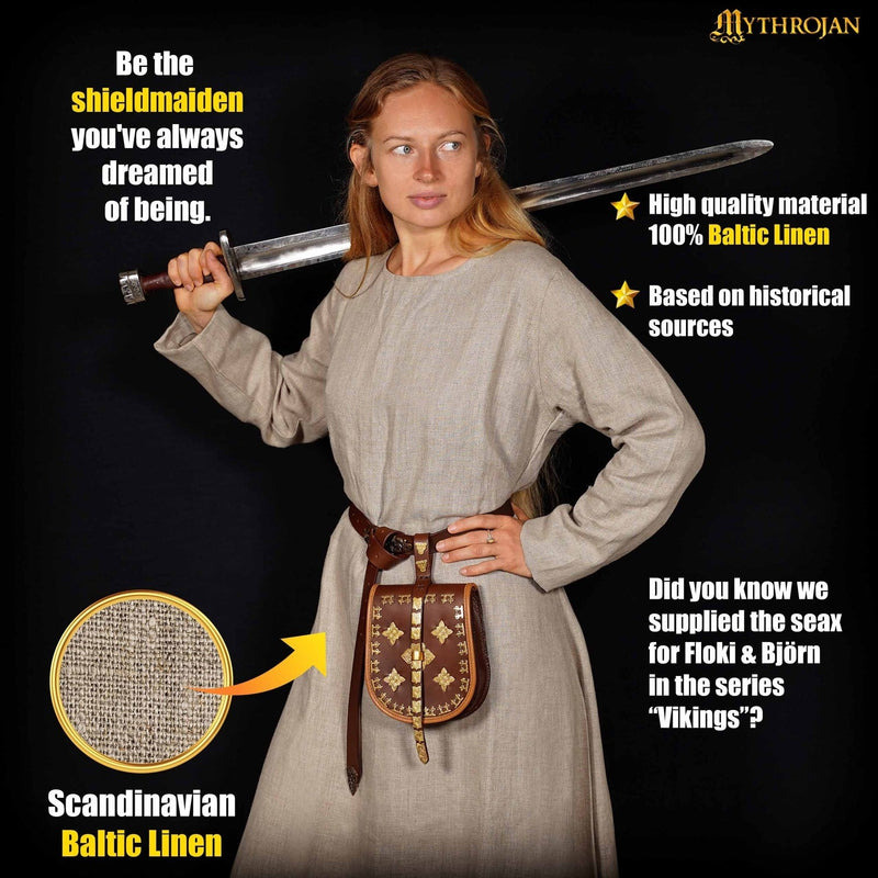 Sukienka Viking Helga, lniana, naturel