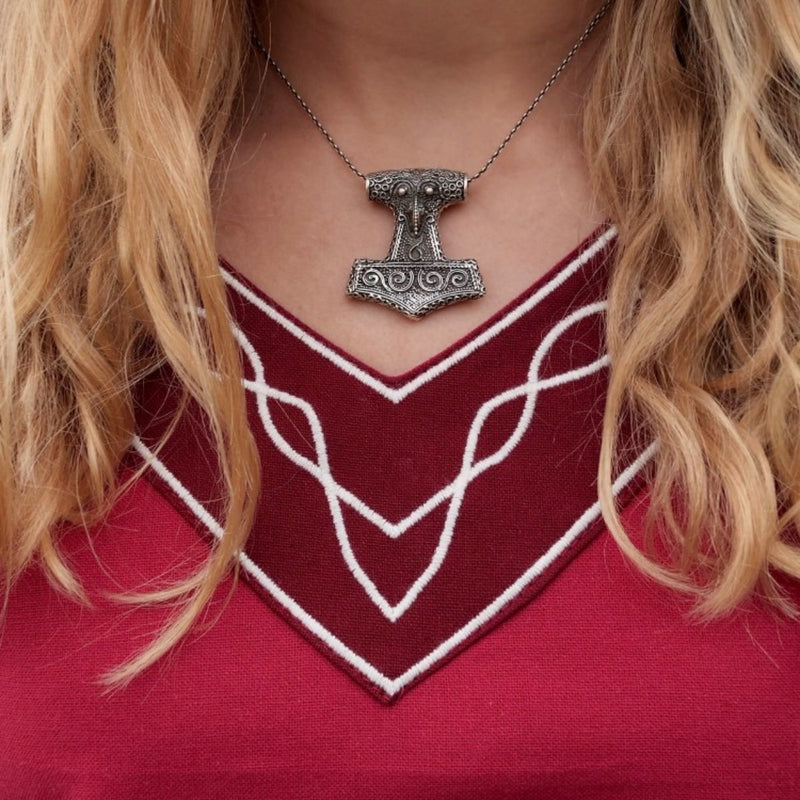 Gotisk klä Fiona, röd-naturlig 