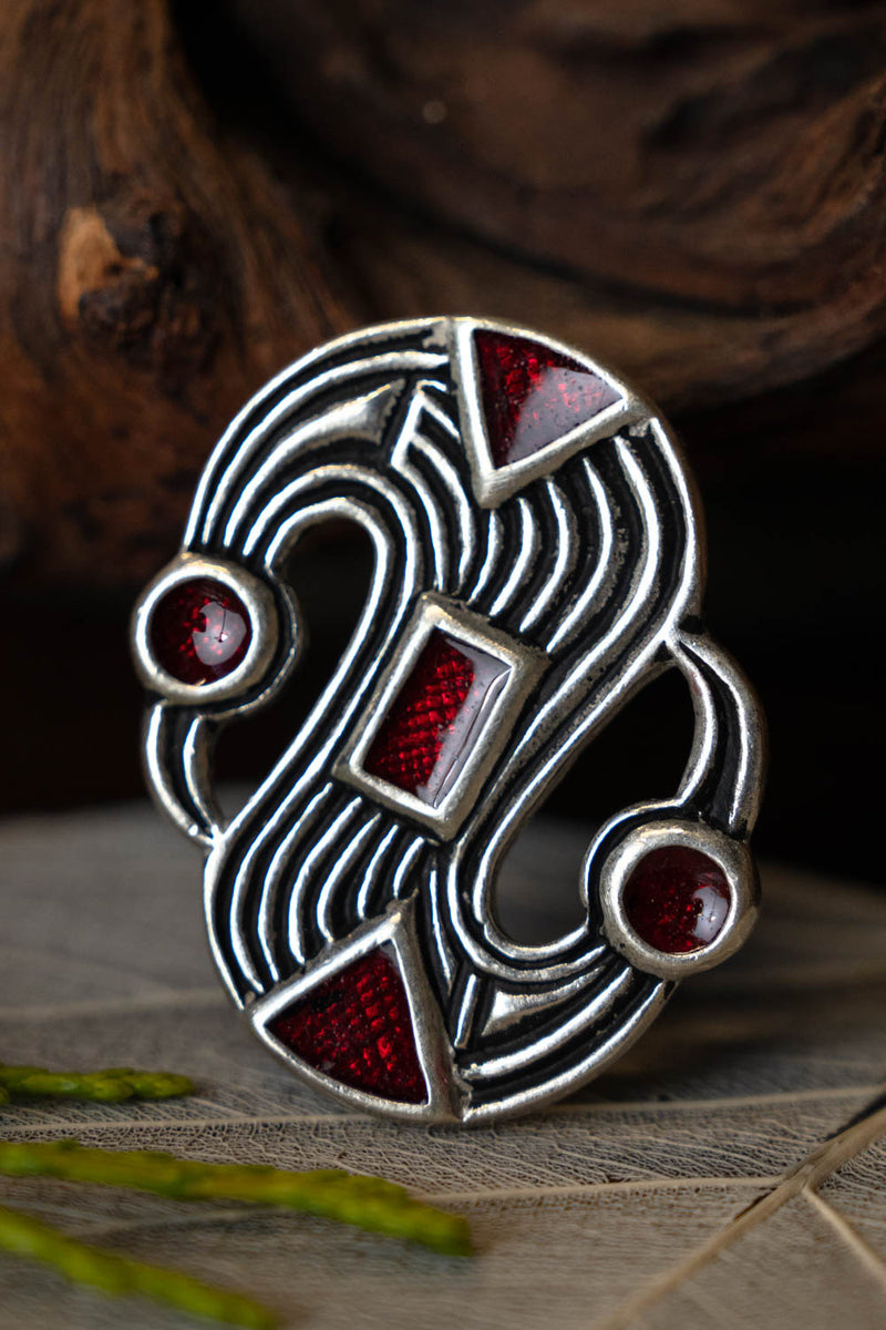 Spätmerowingische S-Fibula, versilberte Bronze 