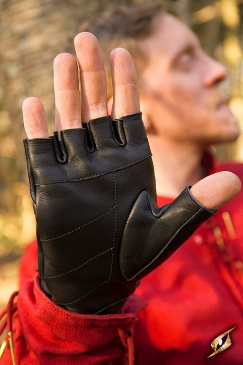 Fingervantar med snörning, svart 