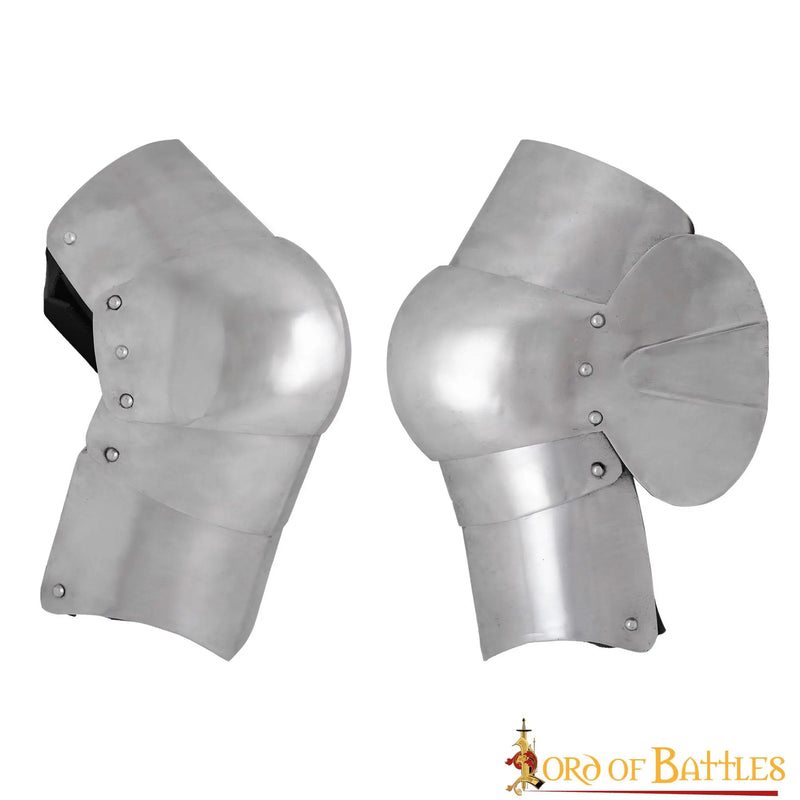 15th century poleyns, knee cops, 1.6 mm