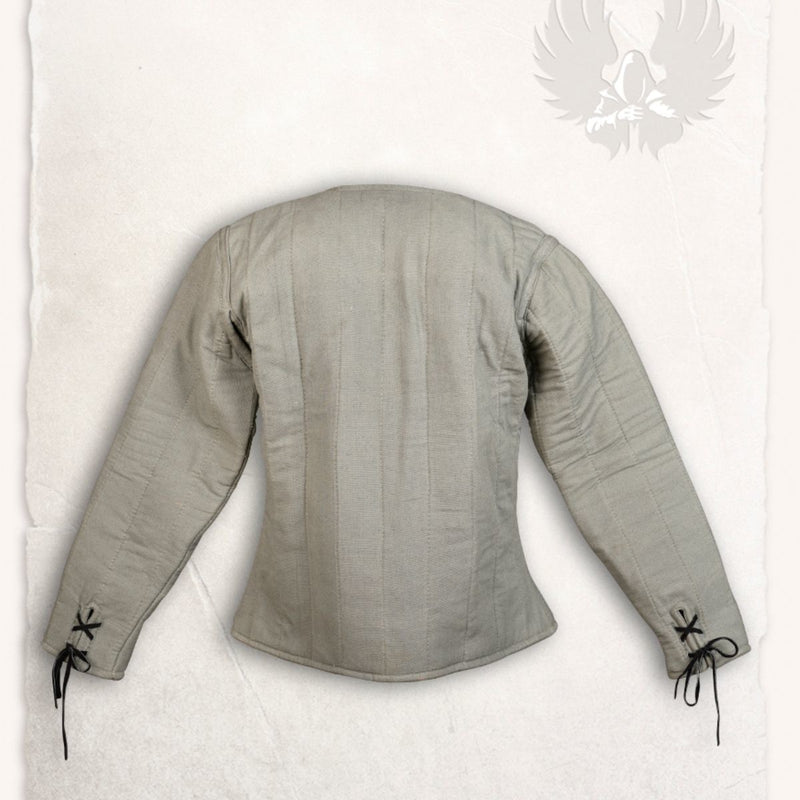 15de eeuwse gambeson Aulber, creme canvas