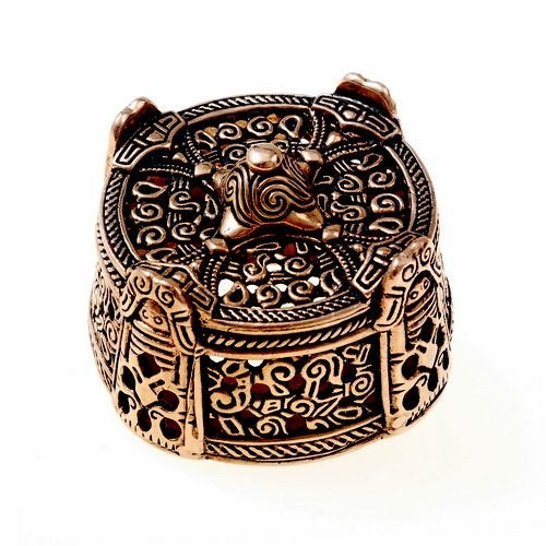 Viking drum-broche groot, brons
