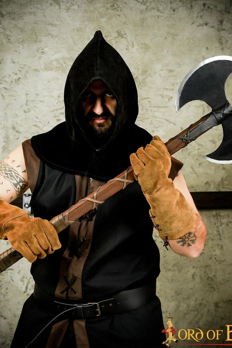 Beulen kaproen, suède, zwart