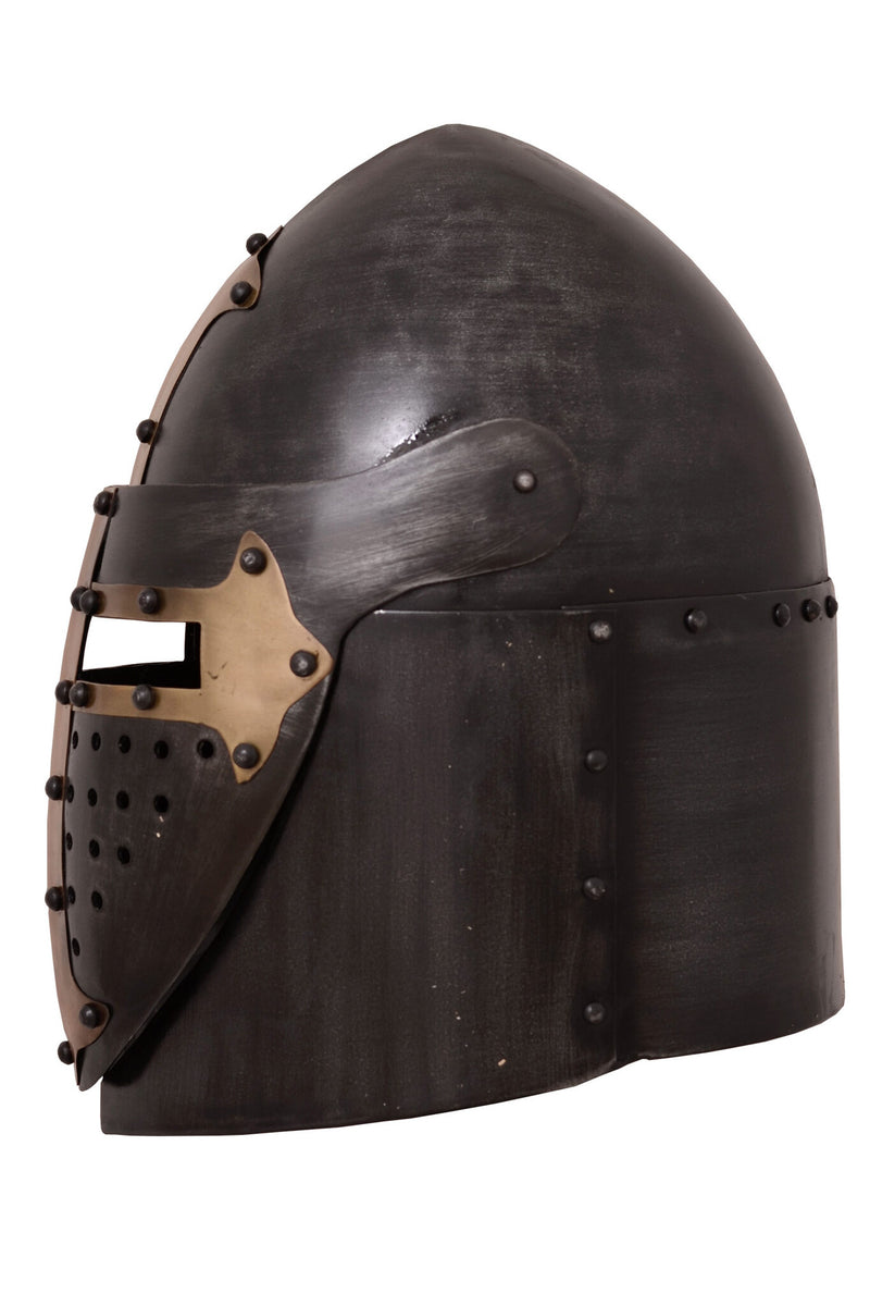 Sugarloaf Helm, met scharnierend vizier en antieke afwerking, 1.6 mm