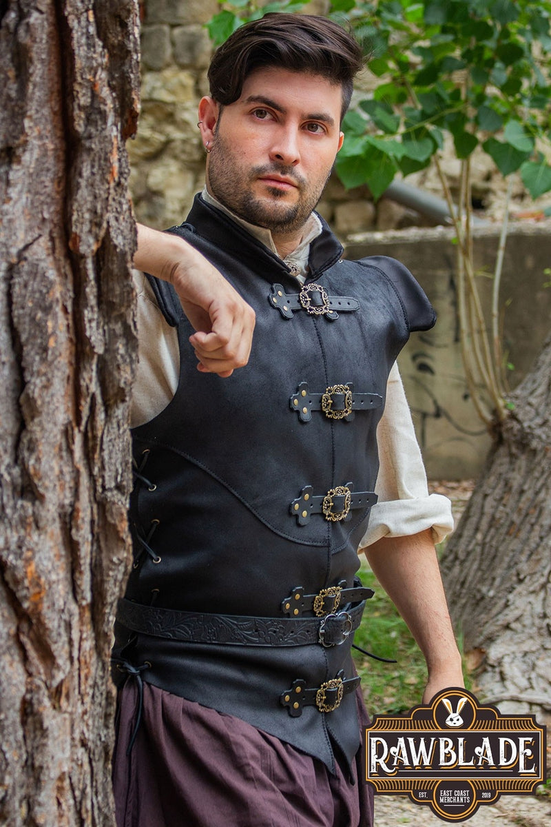 Diego Gilet en Cuir - Noir 