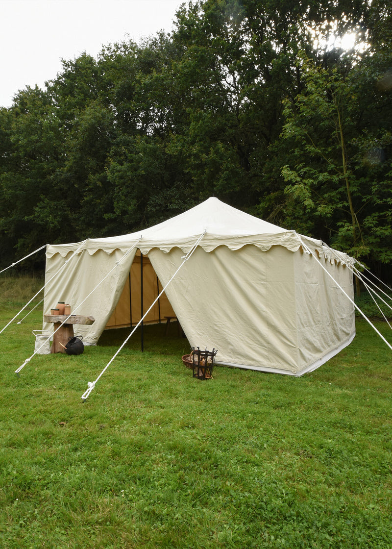 Mittelalterliches Zelt Herold 6 x 6 m, natürlich, 425 g/m² 