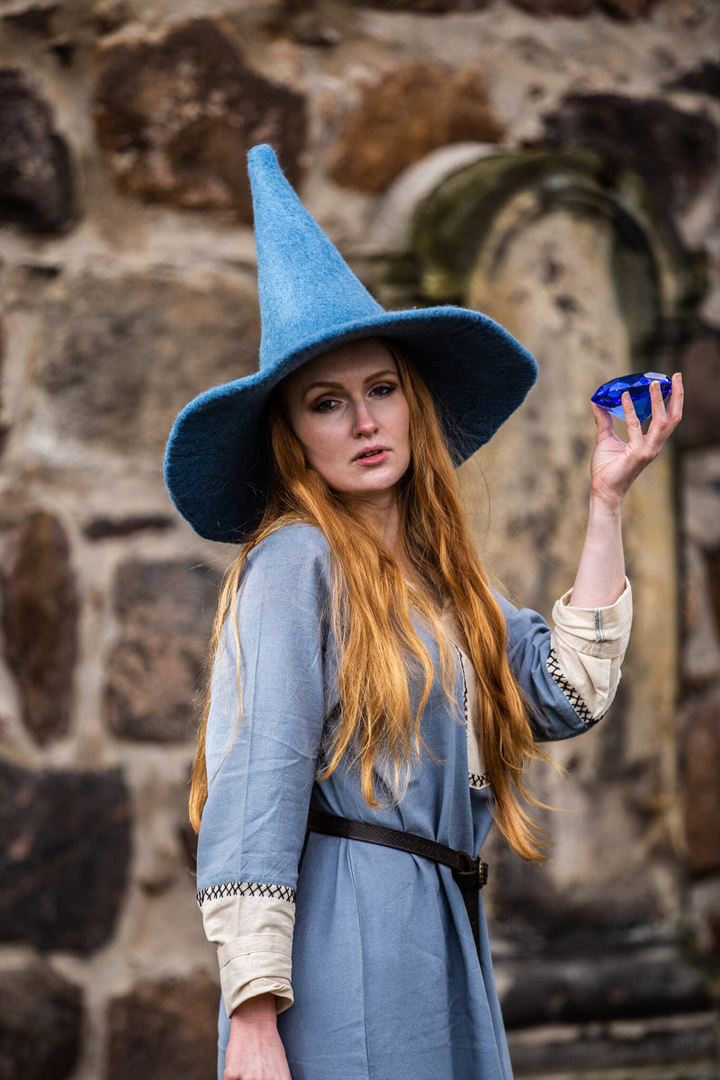 Heksenhoed lichtblauw, wolmix