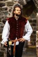 Fluwelen doublet met metalen knoopjes, rood