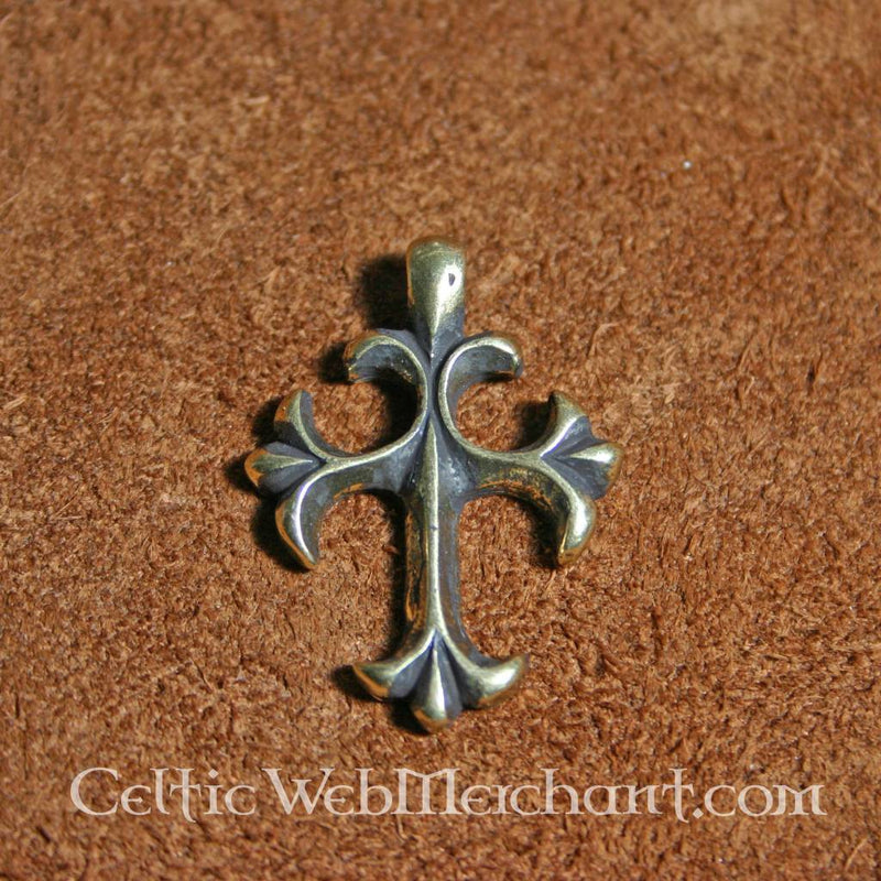 15th century cross pendant, silvered, zamak