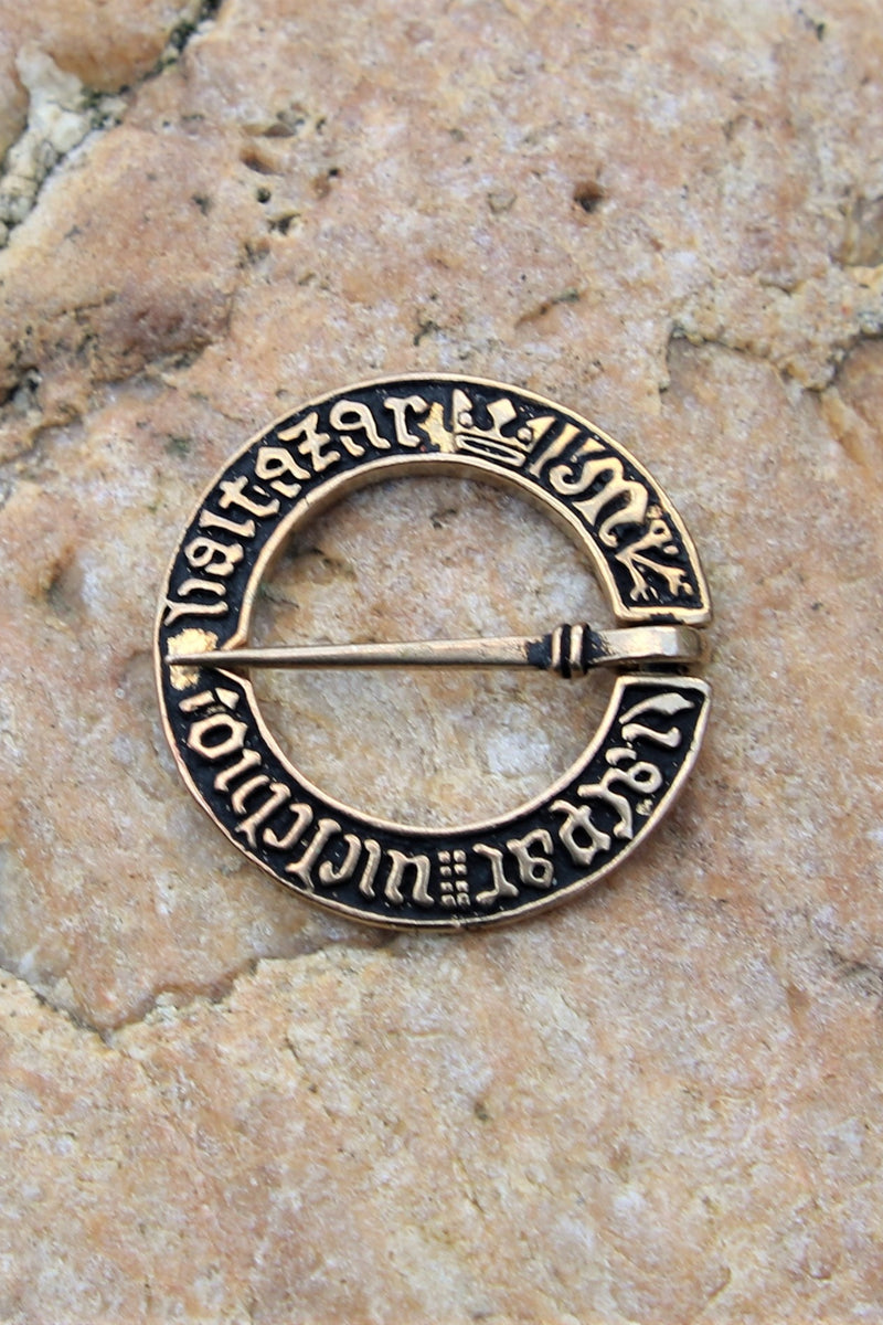 Broche de anillo medieval, bronce 