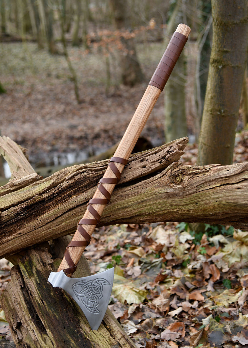 Viking bijl, type M, gegraveerd, semi-scherp