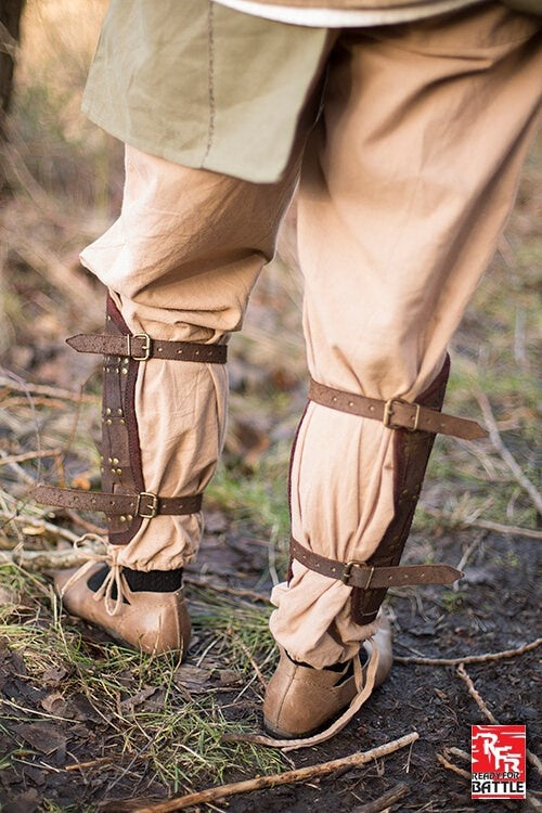 Paar scheenbeschermers Fighter, bruin