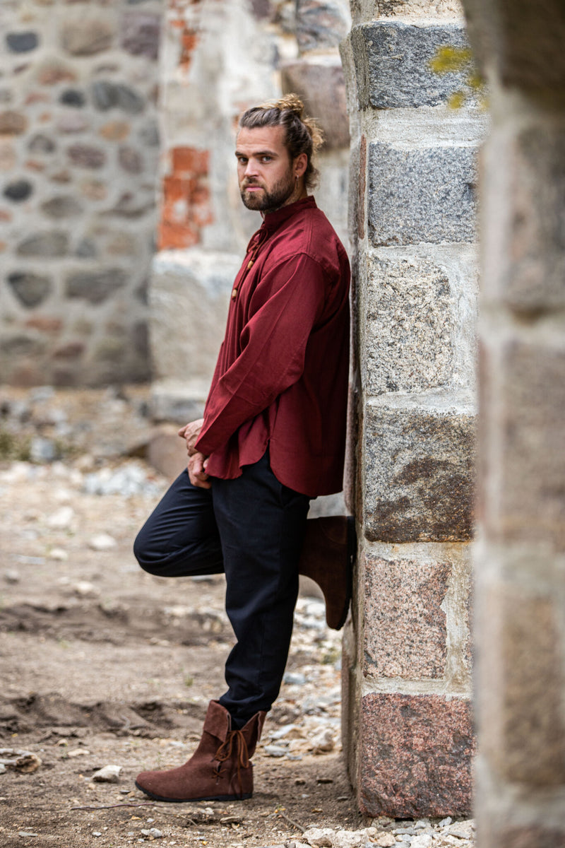 Handgeweven overhemd, rood