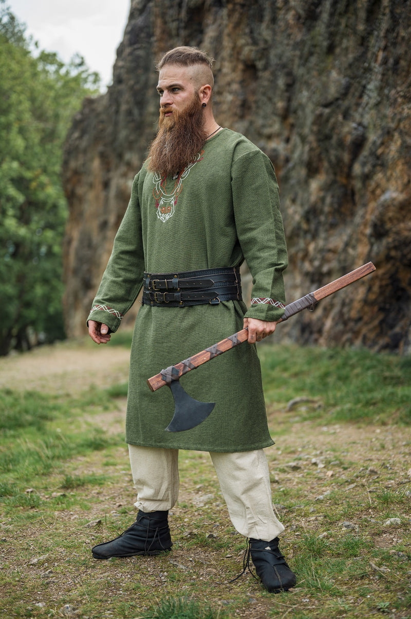 Viking Tunic Wolf Fenrir, Green