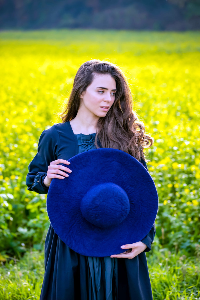 Vilt hoed, blauw