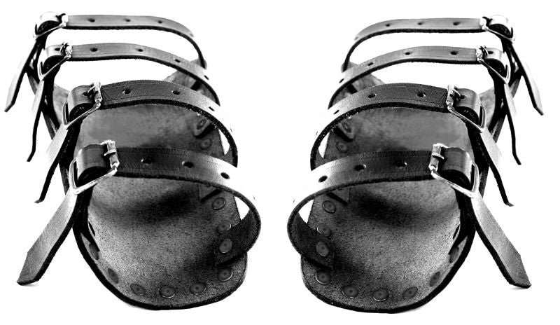 Brassards en cuir Marius, canons d'avant-bras, noir 