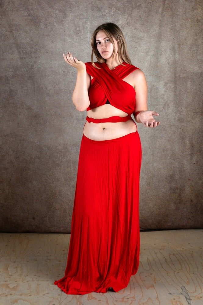 Godinnen Jurk Aphrodite, koraalrood