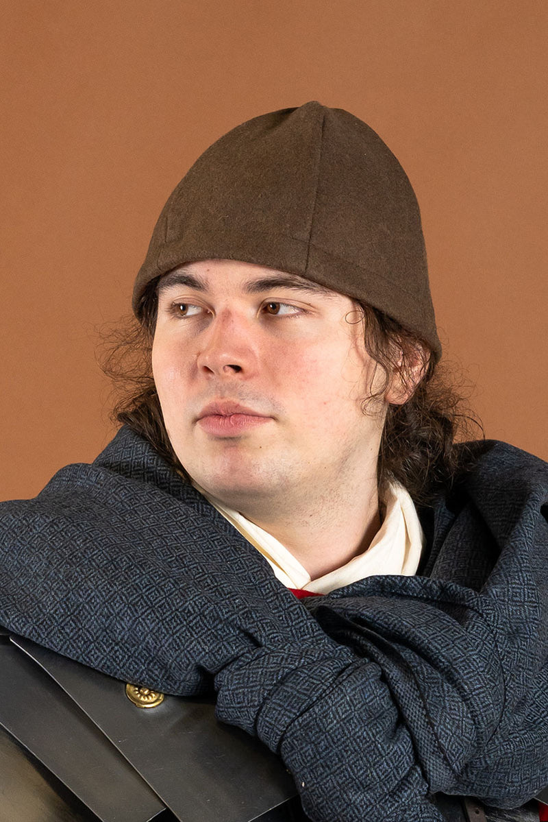 Wikingerhaube Birka, 100% Wolle, braun 