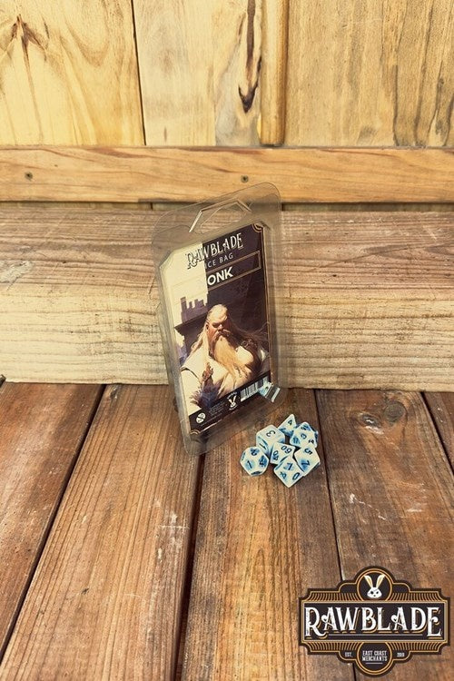 Dice bag met set dobbelstenen Monk