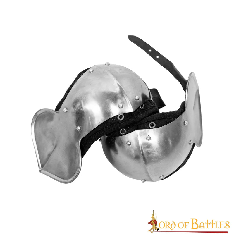 Medieval poleyns, knee cops with rondels, 1.6 mm