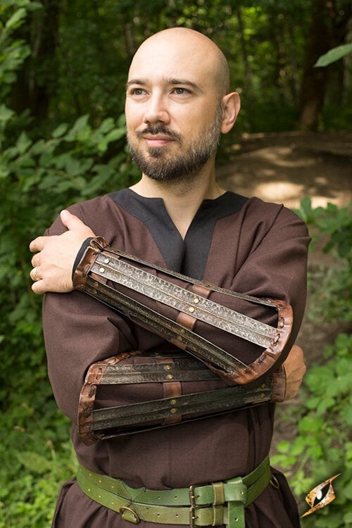 Germanic bracers, forearm guards, patinated, 1 mm