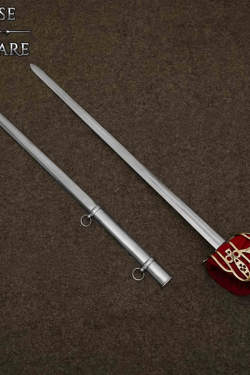 Skotsk korgfäste bredsvärd, halvvass 