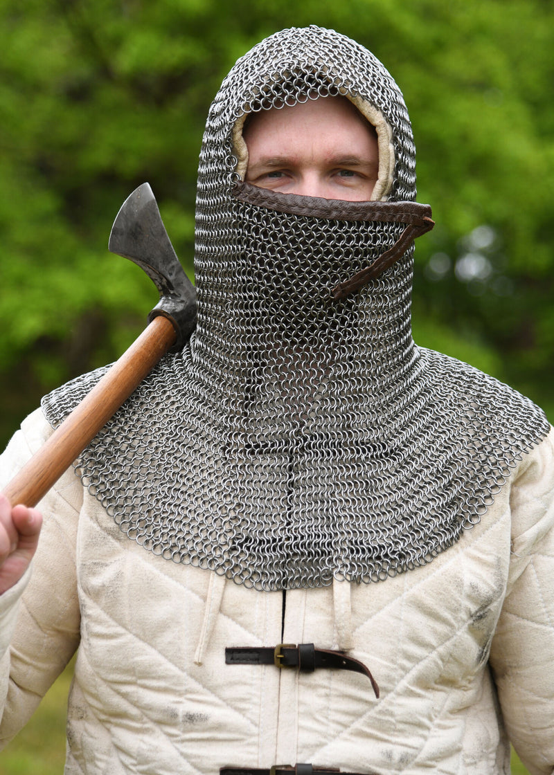 Maliënhaube mit dreieckigem Ventail, unbehandelt, 8 mm 