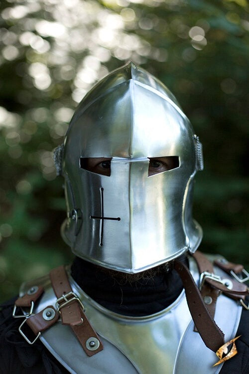 Barbute med visir, 1-1,2 mm 