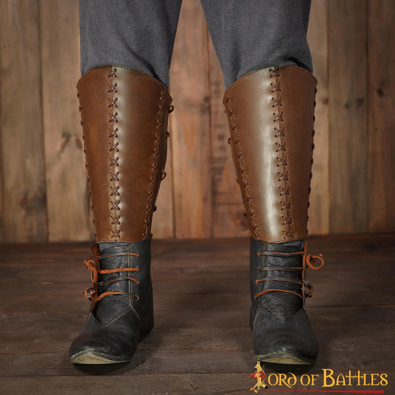 Leren scheenplaten Ubbe