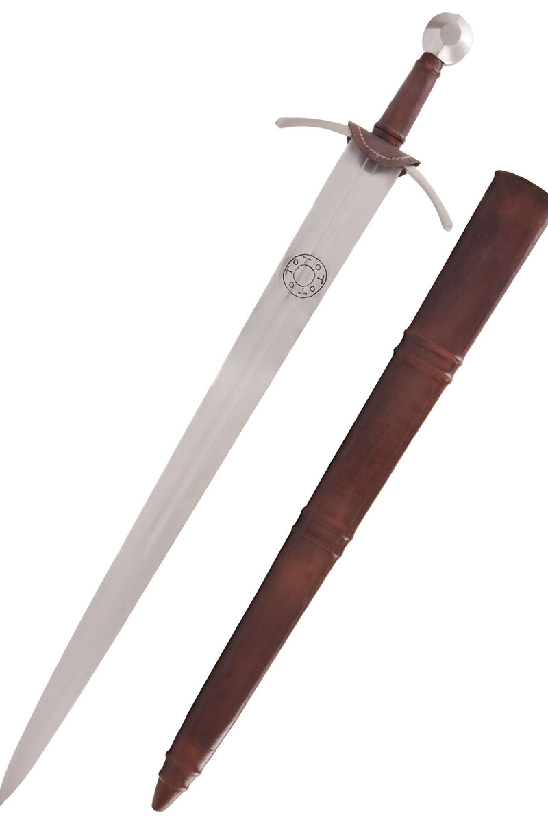 Toto knight sword with scabbard, 13th/14th century, semi-sharp