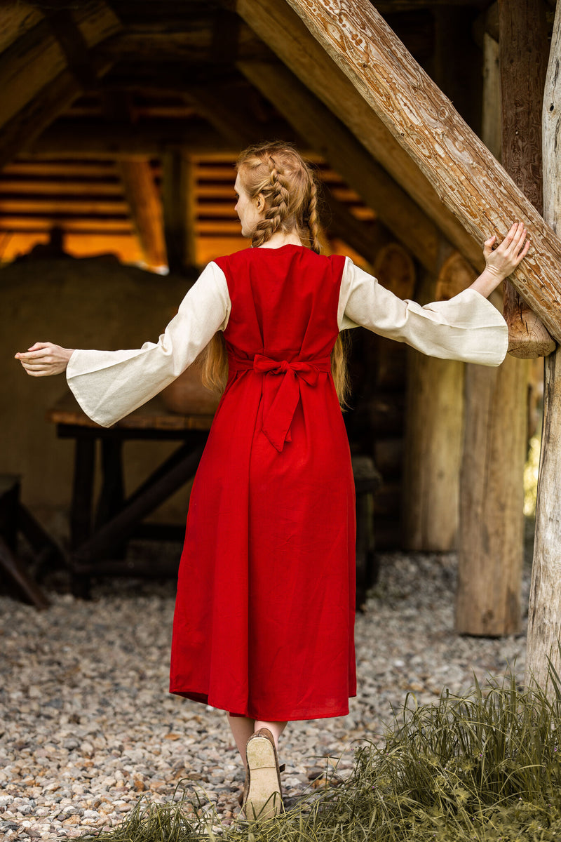 Vestito Bella, rosso-crema 