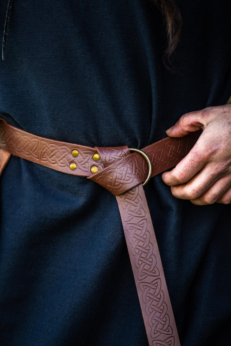 Keltische riem met ringsluiting, bruin