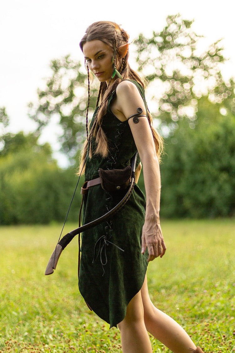 Leder jurk Lunette, groen