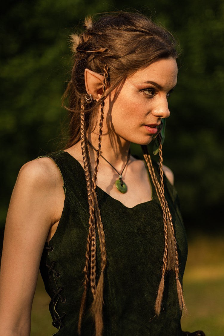 Leder jurk Lunette, groen