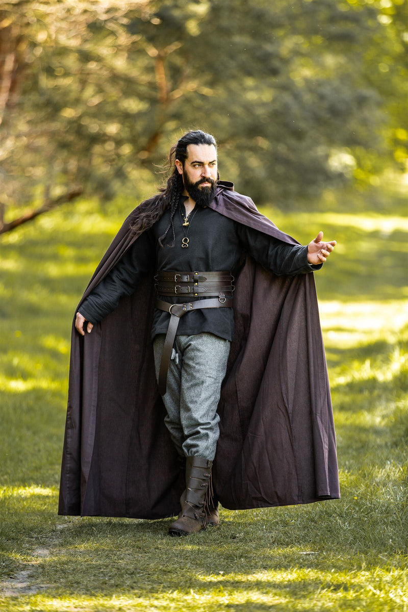 Katoenen mantel, donkerbruin